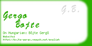gergo bojte business card